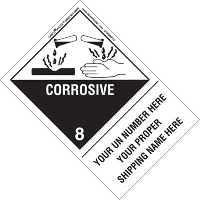 Personalized Corrosive Label Shipping Name Vinyl w Extended Tab