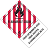 Personalized Flammable Solid Label Shipping Name Vinyl w Extended Tab