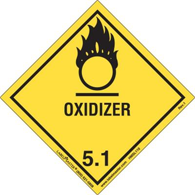 Oxidizer Label, Worded, Vinyl, 500ct Roll