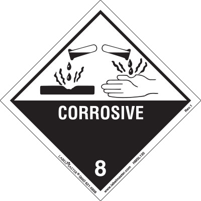 Corrosive Label, Worded, Paper, 500ct Roll