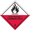 Spontaneously Combustible Label, Worded, Vinyl, 500ct Roll