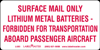 USPS Lithium Metal Battery Marking Paper 4" x 2"