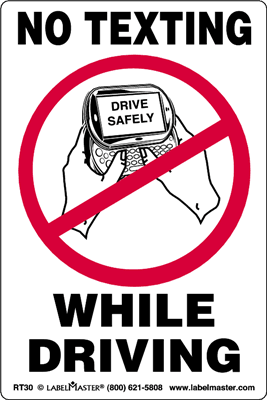 No Texting While Driving Labels