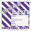 Universal Waste Label w/Generator Info Thermal PVC Free Film
