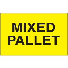 3" x 5" Mixed Pallet Fluorescent Yellow Labels 500ct Roll