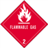4" x 4" Flammable Gas - 2 Labels 500ct Roll