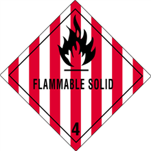 4" x 4" Flammable Solid - 4 Labels 500ct Roll