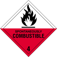 4" x 4" Spontaneously Combustible 4 Labels 500ct Roll