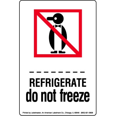 Refrigerate Do Not Freeze Decal