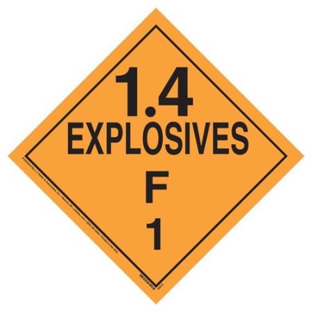Explosives 1.4 F Placard, Tagboard