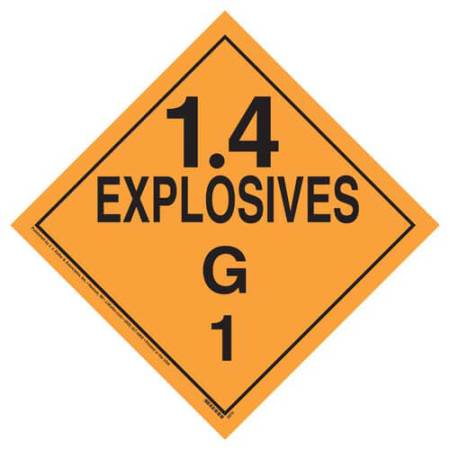 Explosives 1.4 G Placard, Vinyl