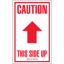 3" x 5" Caution This Side Up Arrow Labels 500ct roll
