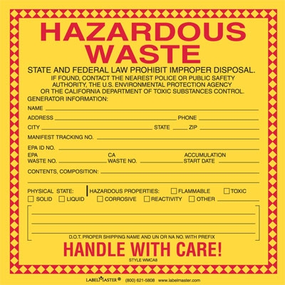California Waste Label - Paper