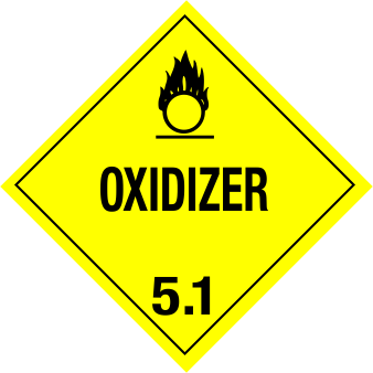 Oxidizer Rigid Vinyl Worded Placard