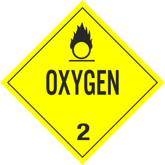 Oxygen Magnetic Hazmat Placard