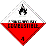 Spontaneously Combustible Magnetic Hazmat Placard
