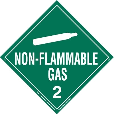 Non Flammable Gas Vinyl Worded Placard