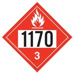 UN 1170 Flammable Liquid Placard, Removable Vinyl