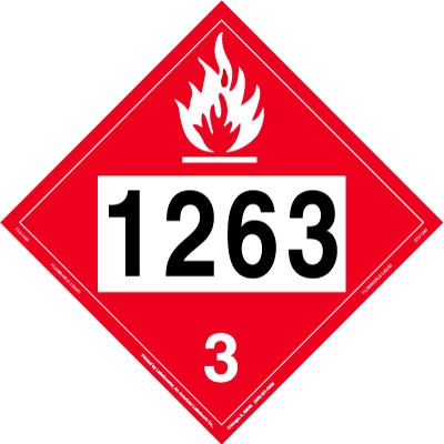 UN 1263 Flammable Liquid Placard, Tagboard