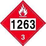UN 1263 Flammable Liquid Placard, Tagboard