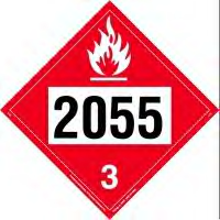 UN 2055 Flammable Liquid Placard, Tagboard