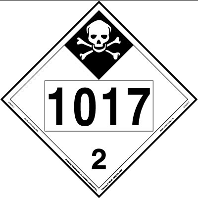 UN 1017 Inhalation Hazard Placard, Permanent Vinyl