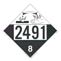 UN 2491 Corrosive Placard, Tagboard