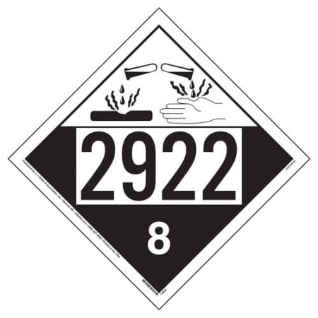 UN 2922 Corrosive Placard, Tagboard