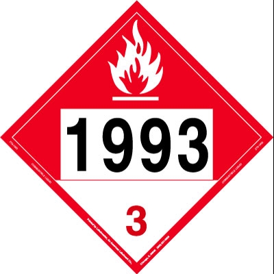 UN 1993 Combustible Liquid Placard, Tagboard