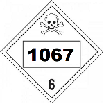 UN 1067 Hazmat Placard, Class 2.3, Tagboard