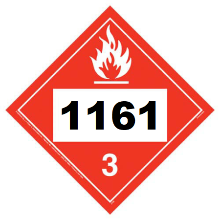 UN 1161 Hazmat Placard, Class 3, Tagboard