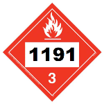 UN 1191 Hazmat Placard, Class 3, Tagboard