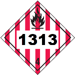 UN 1313 Hazmat Placard, Class 4, Tagboard