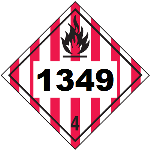 UN 1349 Hazmat Placard, Class 4, Tagboard