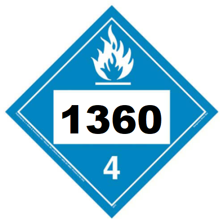 UN 1360 Hazmat Placard, Class 4.3, Tagboard