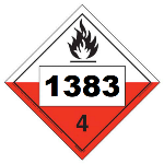 UN 1383 Hazmat Placard, Class 4.2, Tagboard