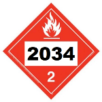UN 2034 Hazmat Placard, Tagboard