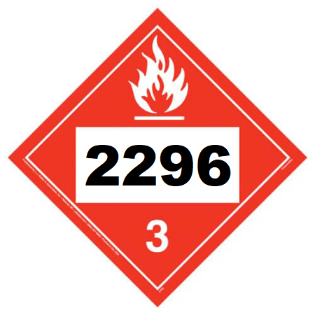UN 2296 Hazmat Placard, Class 3, Tagboard