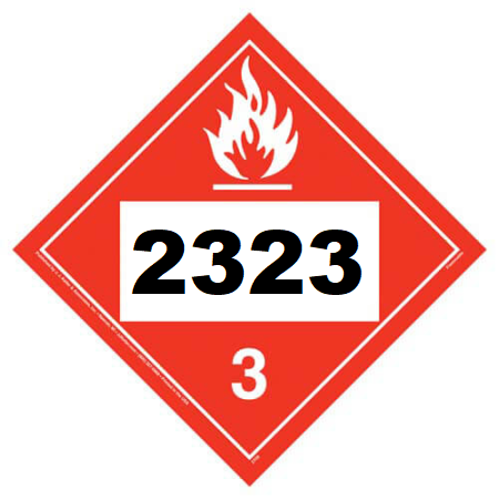 UN 2323 Hazmat Placard, Class 3, Tagboard