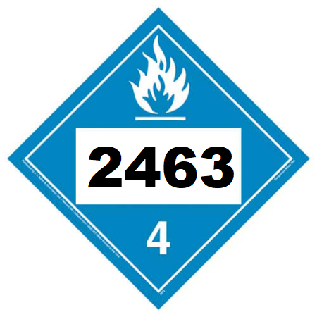 UN 2463 Hazmat Placard, Class 4.3, Tagboard