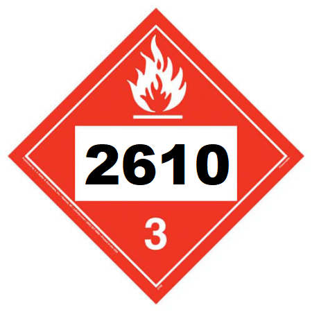 UN 2610 Hazmat Placard, Class 3, Tagboard