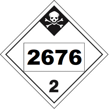 UN 2676 Hazmat Placard, Class 2.3, Tagboard