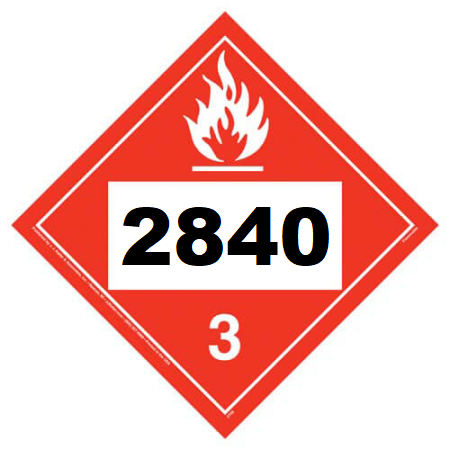 UN 2840 Hazmat Placard, Class 3, Tagboard