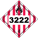 UN 3222 Hazmat Placard, Class 4, Tagboard