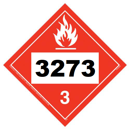 UN 3273 Hazmat Placard, Class 3, Tagboard
