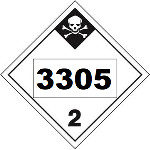 UN 3305 Hazmat Placard, Class 2.3, Tagboard