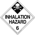 Inhalation Hazard Tagboard Worded Placard Class 6