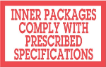 3 x 5" Inner Packages Comply with Prescribed Specs Label 500ct Roll