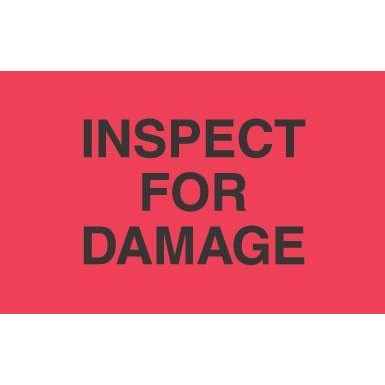 3 x 5" Inspect For Damage Label 500ct Roll