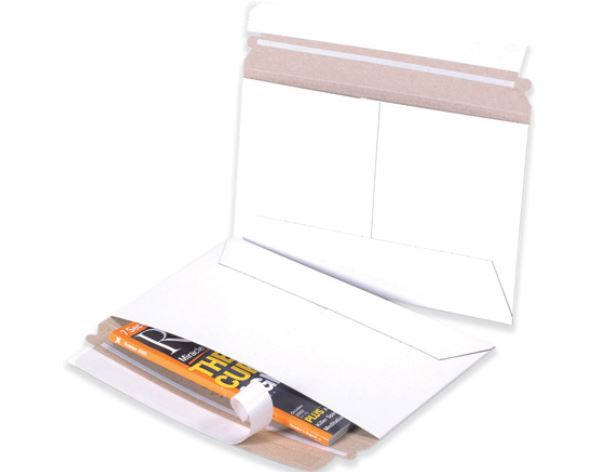 11-1/2 x 9" White Side Loading Self Seal Stayflats Lite Mailer 200ct